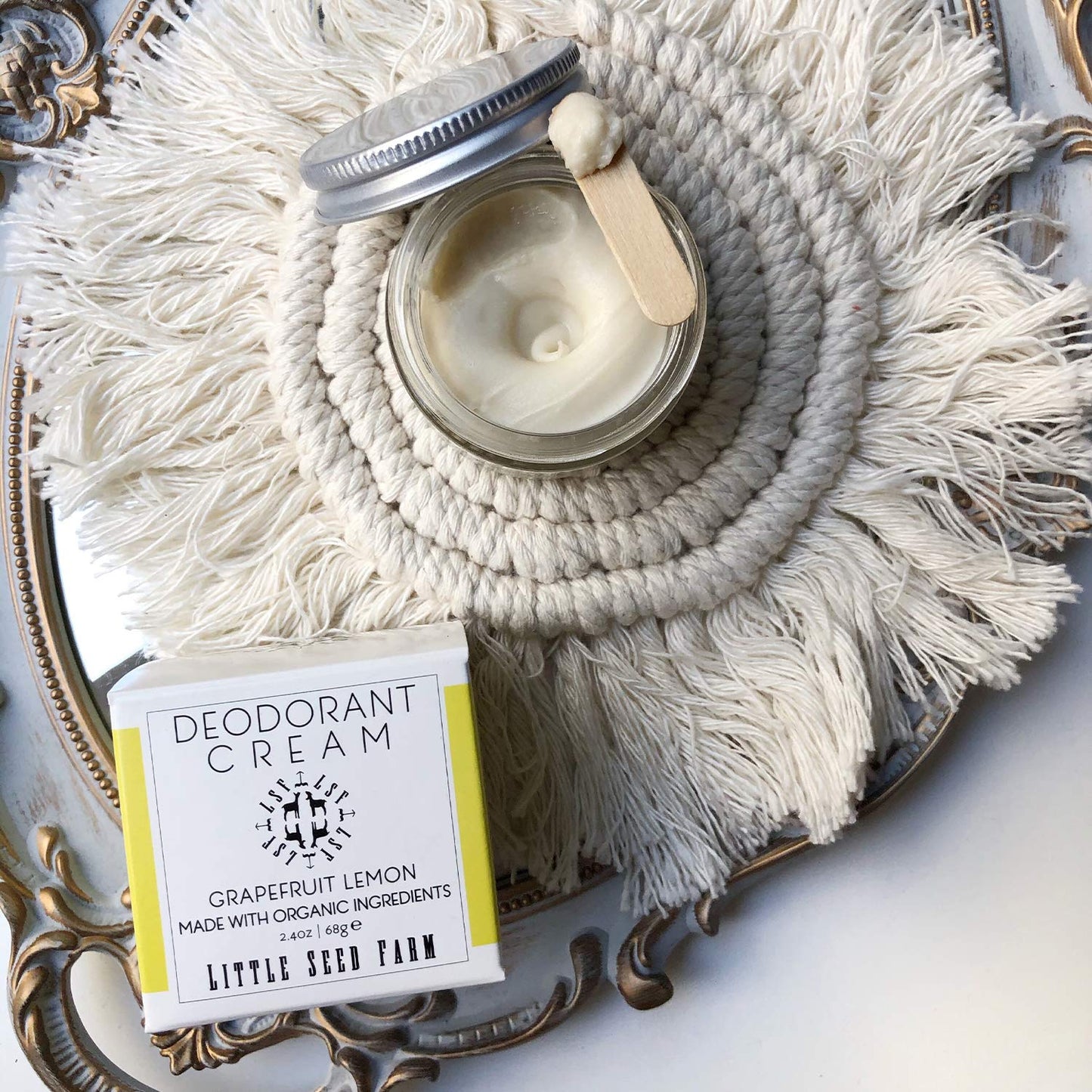 All Natural Deodorant Cream, Aluminum Free Deodorant for Women or Men, 2.4 Ounce - Grapefruit Lemon + Bright Yellow Sleeves