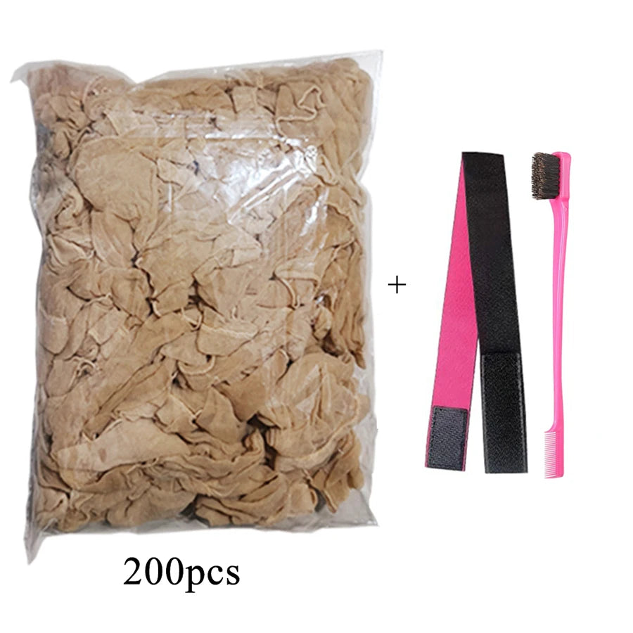 Wholesale HD Wig Caps High Quality Transparent HD Hair Nets Weave Nylon Stretchy Lace Front Wig Cap for Women Men Light Brown