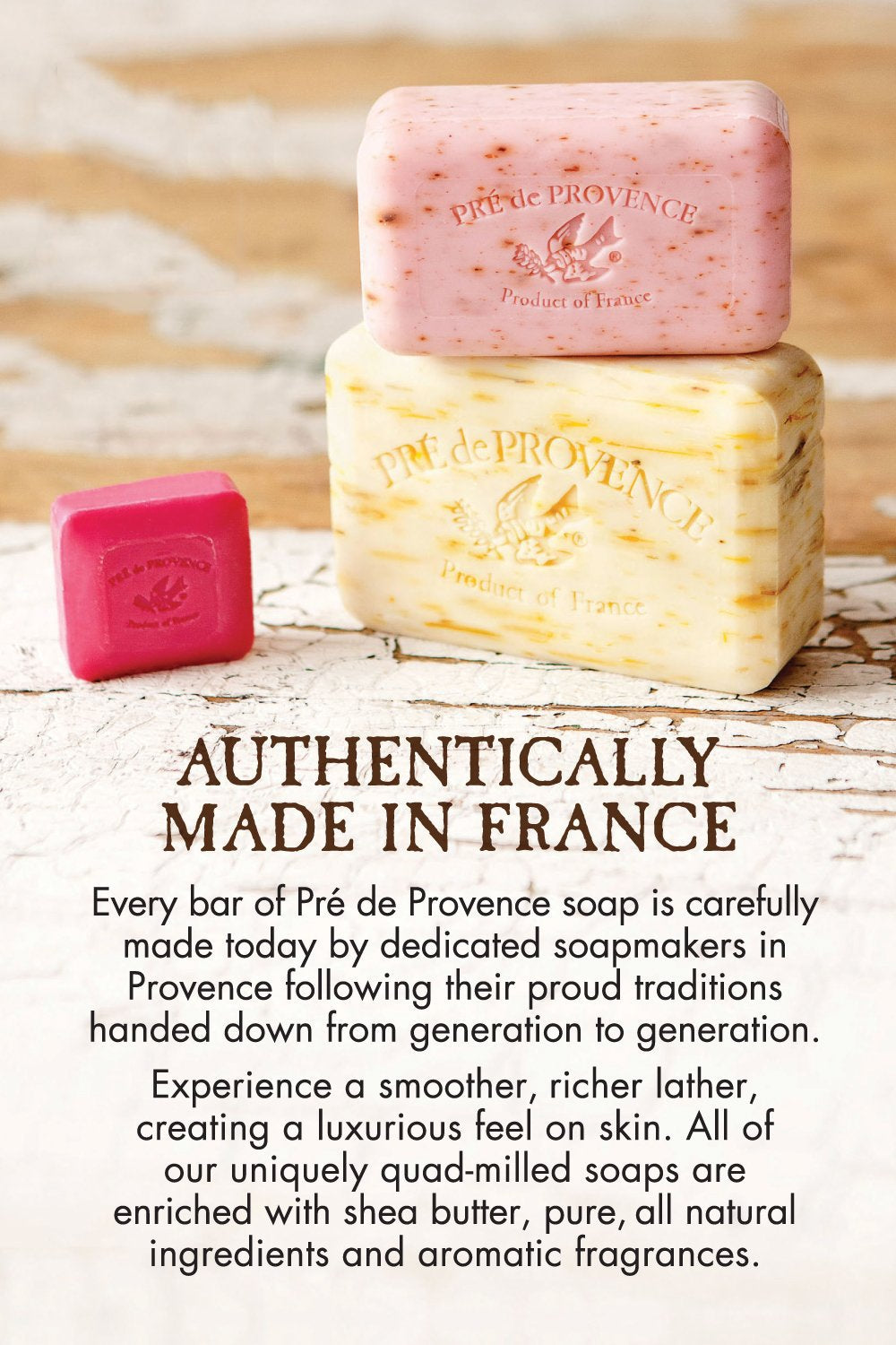 Artisanal Soap Bar, Enriched with Organic Shea Butter, Natural French Skincare, Quad Milled for Rich Smooth Lather, 8.8 Ounce, Lemongrass