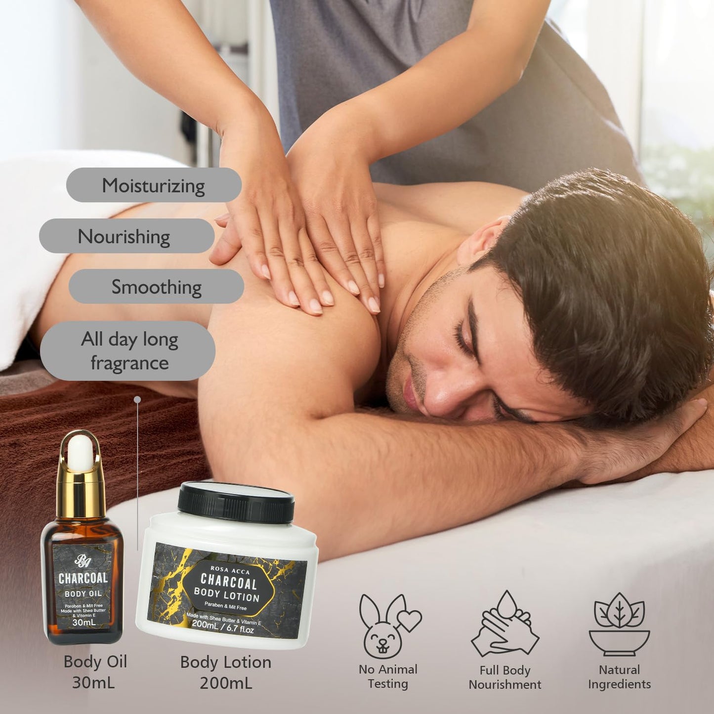 Mothers Day Gift, Gift Set for Men & Women, 15Pcs Spa Basket Set Bamboo Charcoal Scented Includes Body Wash, Bubble Bath, Manicure Set, Gifts for Daddy, Birthday Gifts, Home Spa Kit Gift for Him