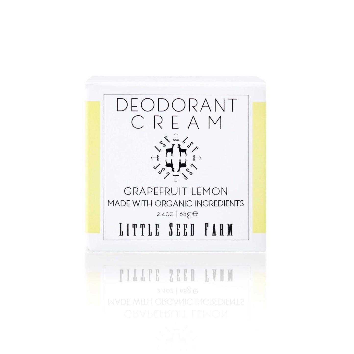 All Natural Deodorant Cream, Aluminum Free Deodorant for Women or Men, 2.4 Ounce - Grapefruit Lemon + Bright Yellow Sleeves