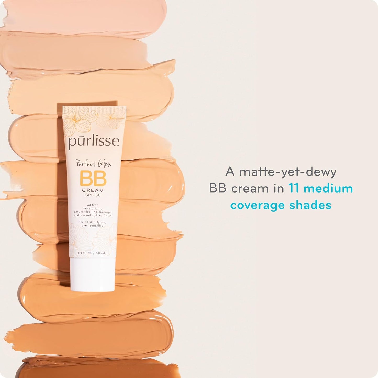 Perfect Glow BB Cream with SPF 30 - Matte Meets Dewy Finish - Enriched with Goji & Hawthorn Berry to Help Improve Skin Texture & Radiance - Deep (1.4 Oz)