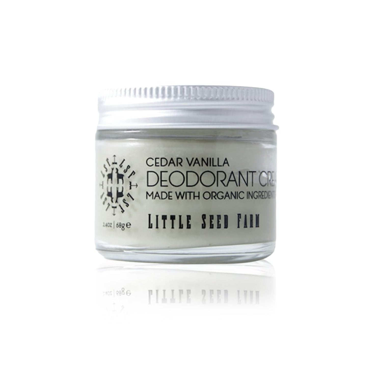 All Natural Deodorant Cream, Aluminum Free Deodorant for Women or Men, 2.4 Ounce - Cedar Vanilla + Terracotta Red Jar Sleeves