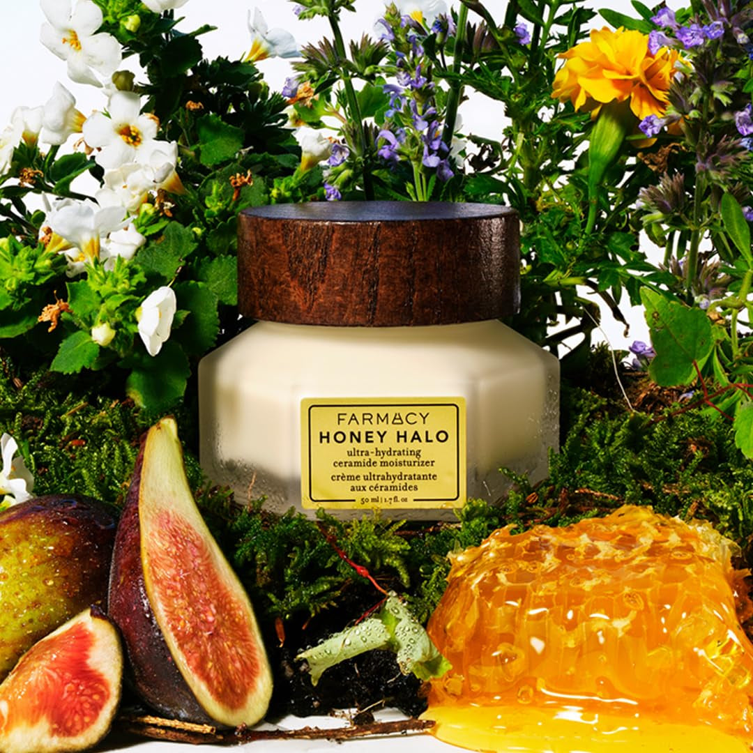 Ceramide Face Moisturizer - Honey Halo Hydrating Facial Moisturizer for Dry Skin - Plumps, Soothes + Restores Skin with Potent Ceramides + Buckwheat Honey for a Dewy, Healthy Glow (9Ml)
