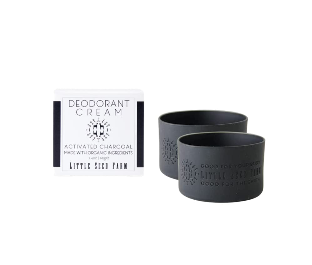 All Natural Deodorant Cream, Aluminum Free Deodorant for Women or Men, 2.4 Ounce - Activated Charcoal + Black Jar Sleeves