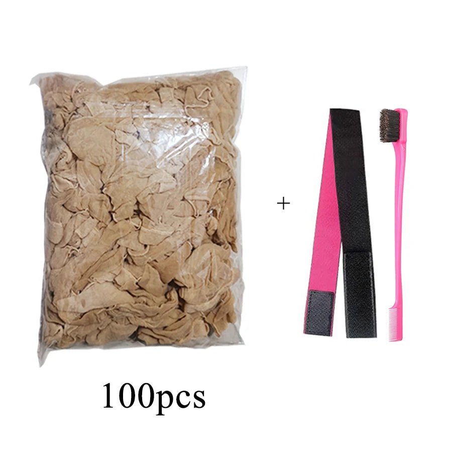Wholesale HD Wig Caps High Quality Transparent HD Hair Nets Weave Nylon Stretchy Lace Front Wig Cap for Women Men Light Brown