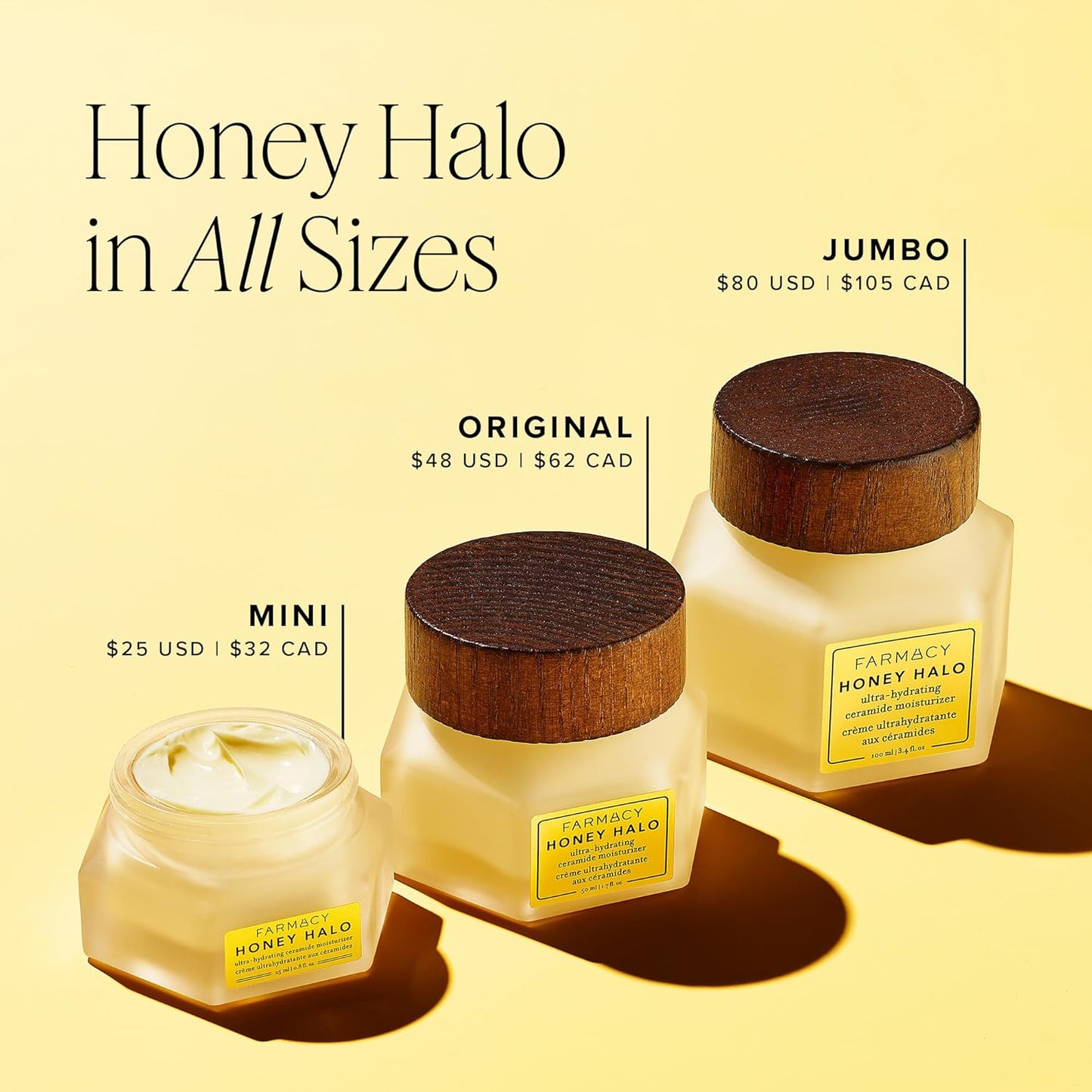 Ceramide Face Moisturizer - Honey Halo Hydrating Facial Moisturizer for Dry Skin - Plumps, Soothes + Restores Skin with Potent Ceramides + Buckwheat Honey for a Dewy, Healthy Glow (9Ml)