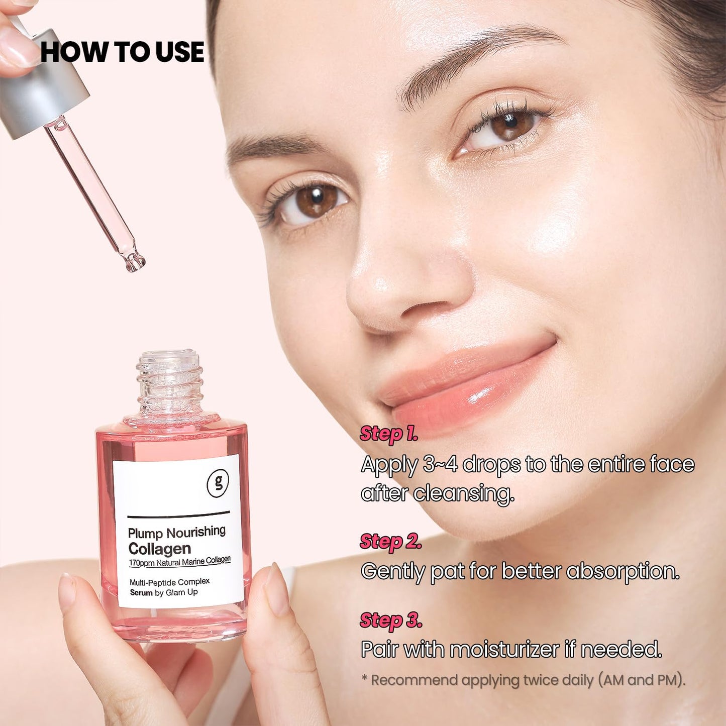 Plump Nourishing Dive in Real Marine Collagen Serum - anti Aging with Hyaluronic Acid, Lifting,Tightening Skincare, Repair Skin with Peptide Complex Facial Serum 30Ml (1.01 Fl Oz)