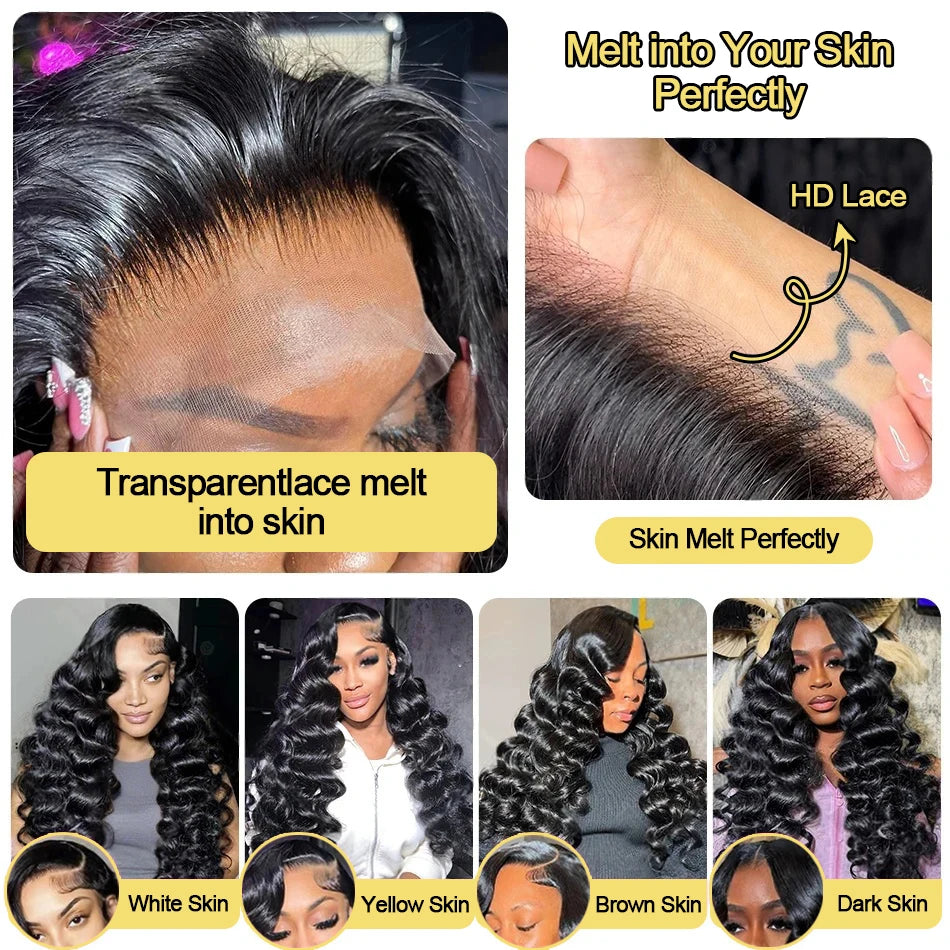 30 Inch Loose Deep Wave 13x6 360 HD Lace Front Wigs 100% Human Hair 220 Density Brazilian Curly 4x4 Lace Closure Wig Preplucked