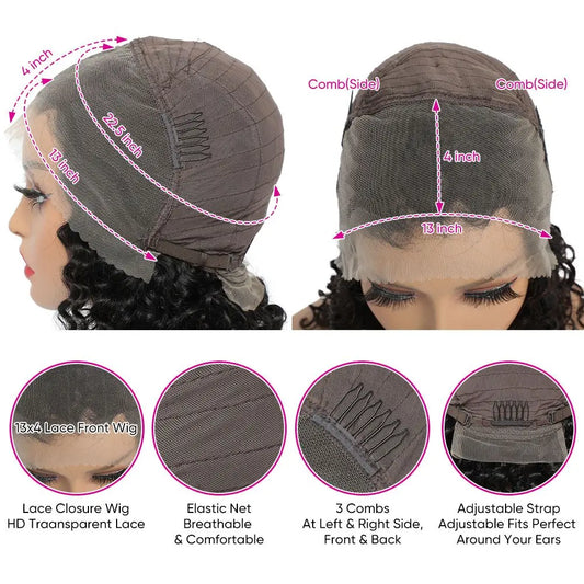 Highlight Green Colored 6X4 Lace Closure Wig Pre Plucked Glueless Human Hair Wigs For Women 200% Body Wave 13x4 Lace Frontal Wig