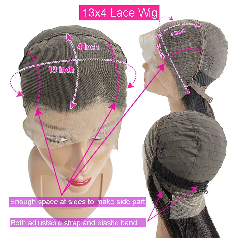 4# Chocolate Brown HD Transparent Straight Lace Frontal Bob Human Hair Wig 13x4 Lace Front Wig PrePlucked For Black Women