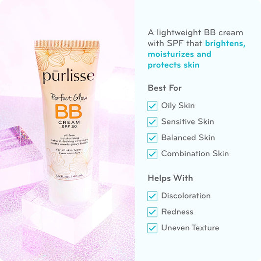 Perfect Glow BB Cream with SPF 30 - Matte Meets Dewy Finish - Enriched with Goji & Hawthorn Berry to Help Improve Skin Texture & Radiance - Deep (1.4 Oz)