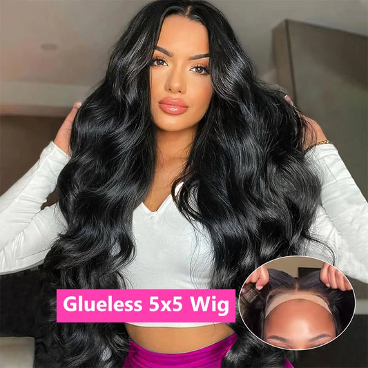Transparent 13x4 13x6 Body Wave Lace Front Wig Human Hair PrePlucked Brazilian Human Hair Lace Frontal Wigs For Women Bling Hair