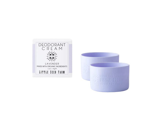All Natural Deodorant Cream, Aluminum Free Deodorant for Women or Men, 2.4 Ounce - Lavender + Pastel Purple Jar Sleeves