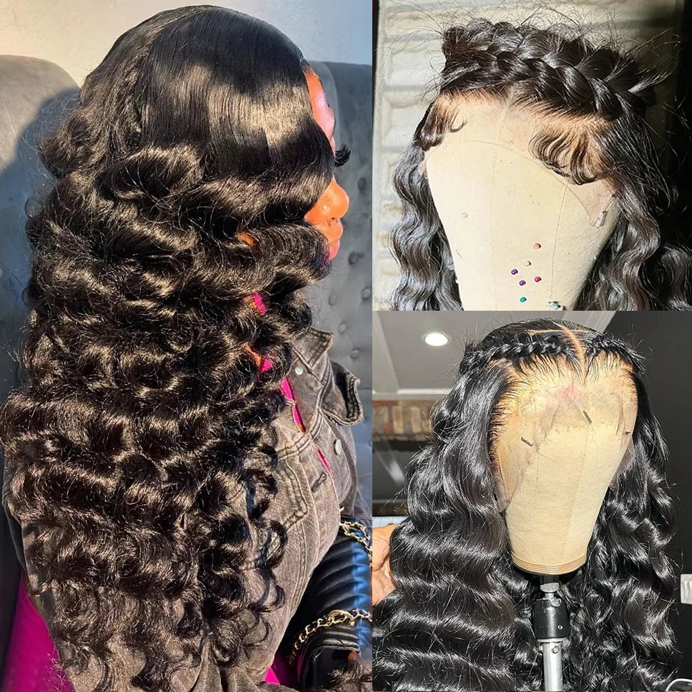 30 Inch Loose Deep Wave 13x6 360 HD Lace Front Wigs 100% Human Hair 220 Density Brazilian Curly 4x4 Lace Closure Wig Preplucked