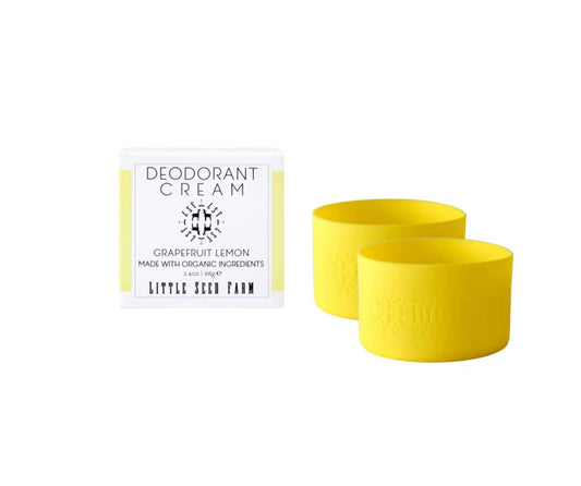All Natural Deodorant Cream, Aluminum Free Deodorant for Women or Men, 2.4 Ounce - Grapefruit Lemon + Bright Yellow Sleeves