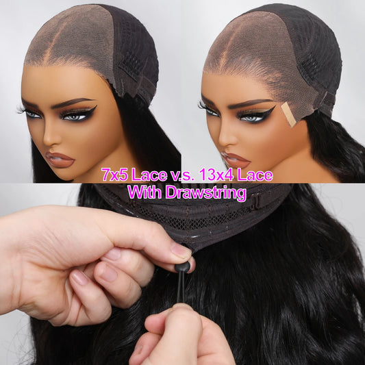 UNice Hair Drawstring Cap Water Wave Wig With Baby Hair Pre Cut Pre Bleached 7x5 & 13x4 Human Hair Lace Frontal Wig Glueless Wig