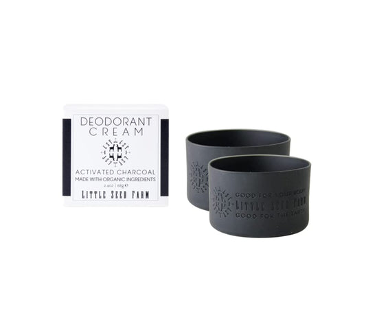 All Natural Deodorant Cream, Aluminum Free Deodorant for Women or Men, 2.4 Ounce - Activated Charcoal + Black Jar Sleeves