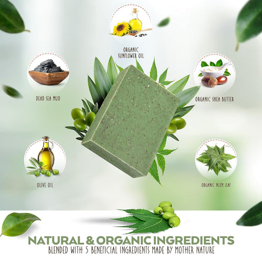 Soap Bars 4.5Oz, Dead Sea Mud and Neem
