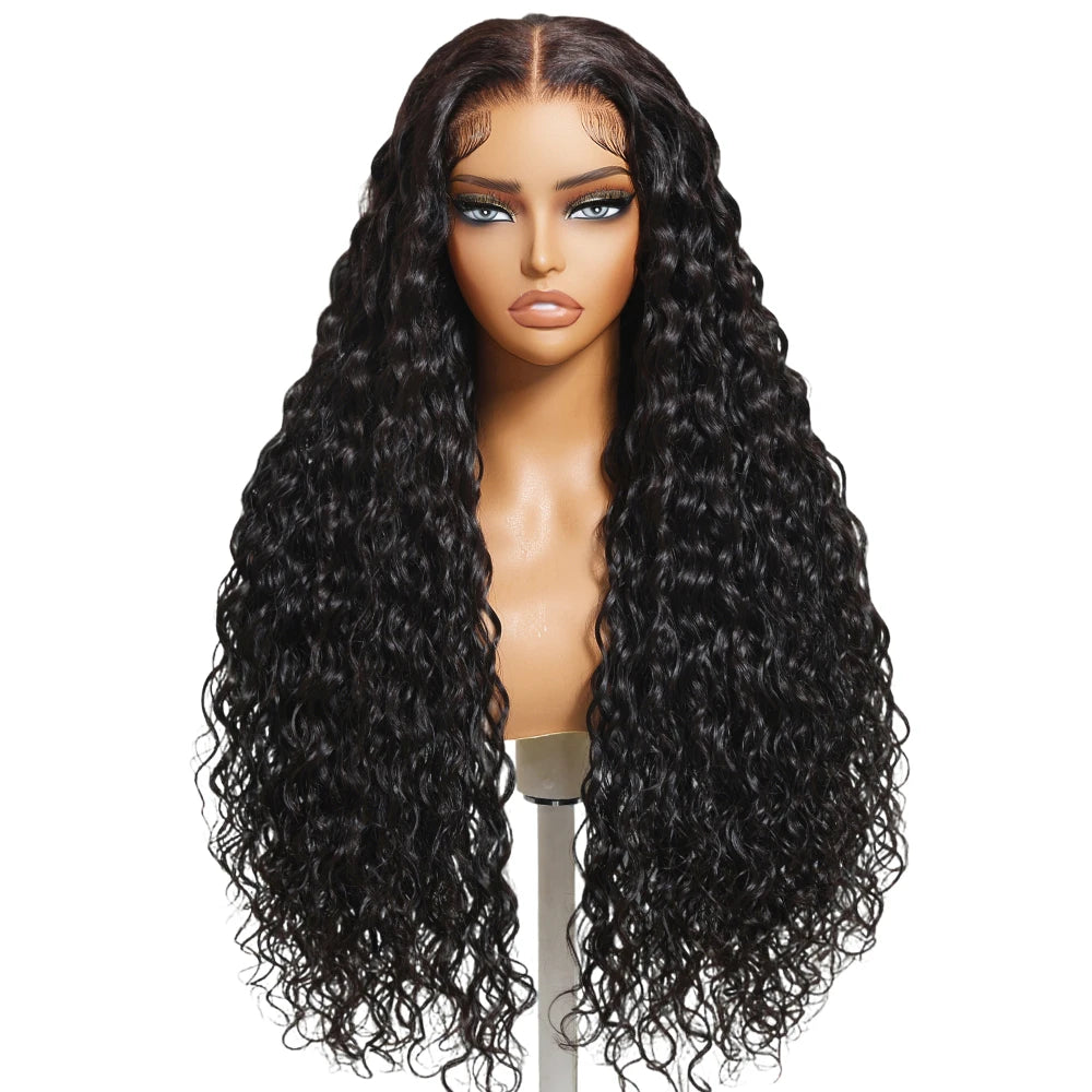 UNice Hair Drawstring Cap Water Wave Wig With Baby Hair Pre Cut Pre Bleached 7x5 & 13x4 Human Hair Lace Frontal Wig Glueless Wig