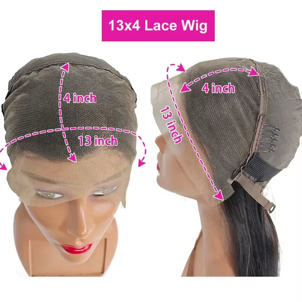 4# Chocolate Brown HD Transparent Straight Lace Frontal Bob Human Hair Wig 13x4 Lace Front Wig PrePlucked For Black Women