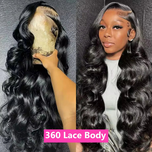 Transparent 13x4 13x6 Body Wave Lace Front Wig Human Hair PrePlucked Brazilian Human Hair Lace Frontal Wigs For Women Bling Hair