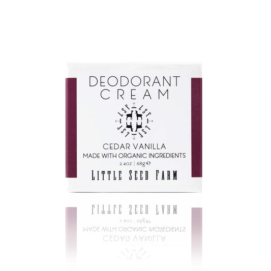 All Natural Deodorant Cream, Aluminum Free Deodorant for Women or Men, 2.4 Ounce - Cedar Vanilla + Terracotta Red Jar Sleeves
