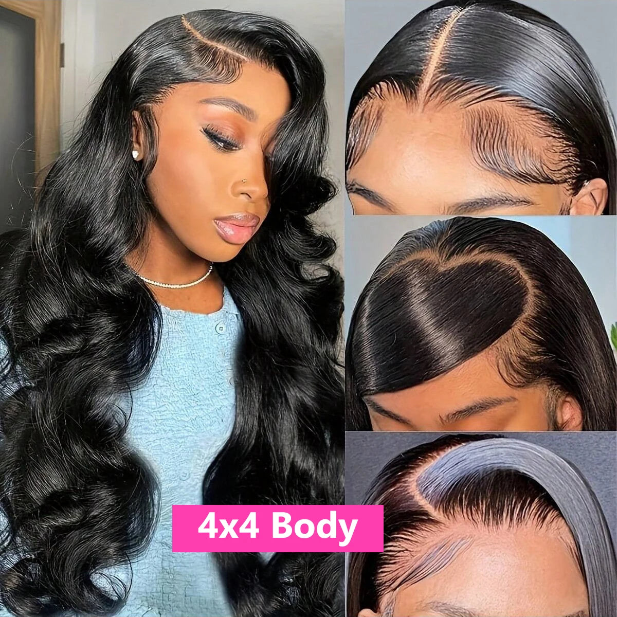 Transparent 13x4 13x6 Body Wave Lace Front Wig Human Hair PrePlucked Brazilian Human Hair Lace Frontal Wigs For Women Bling Hair