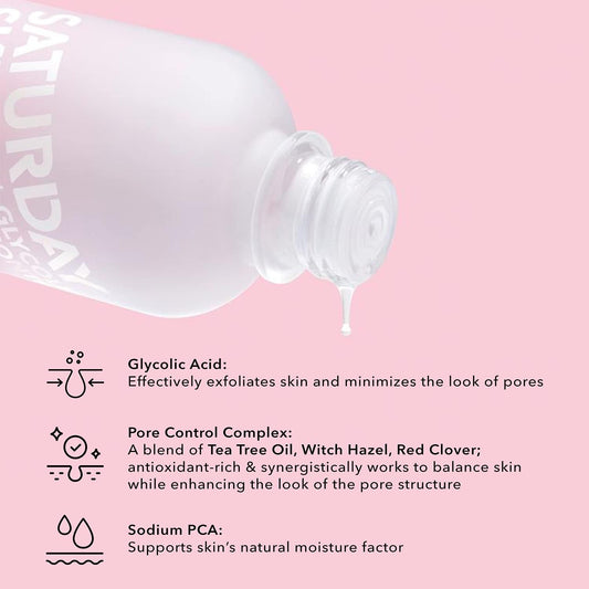 Pore Clarifying Toner 10% Glycolic Acid&Aha Deep Cleansing Astringent Facial Toner,Hypoallergenic Skin-Purifying Face Toner to Cleanse, Recondition and Purify Skin, Non-Comedogenic