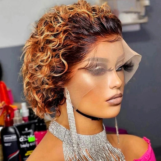 Pixie Cut Wig Human Hair 13x1 Lace Frontal Wigs Human Hair Short Bob Human Hair Wigs For Black Women Lace Front Human Hair Wig